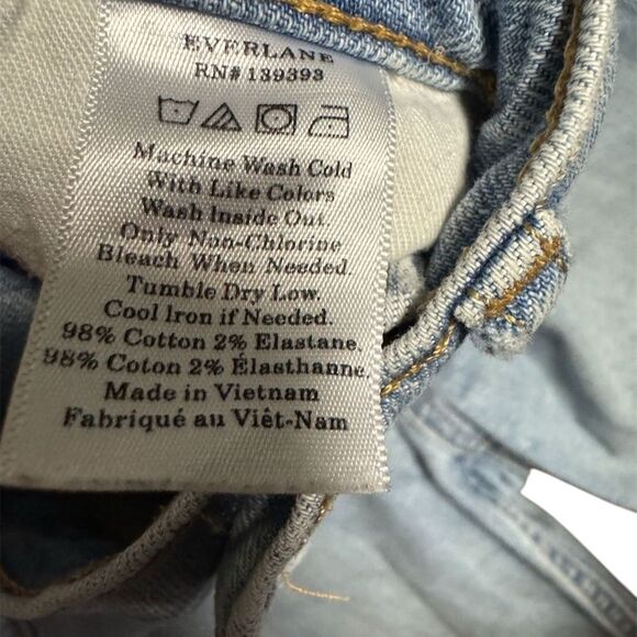 Everlane Women's Bootcut Jeans Light Wash Blue Size 27 Frayed Hem - Picture 2 of 8